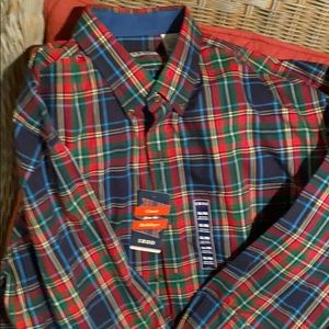 IZOD XL holiday plaid shirt